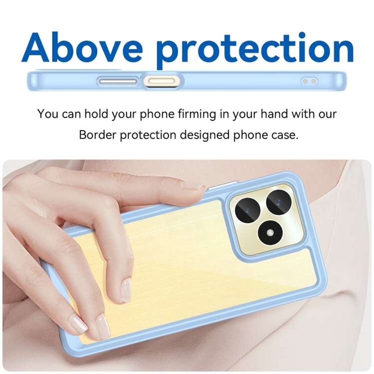 For Realme Note 50 Colorful Series Acrylic Hybrid TPU Phone Case(Blue)