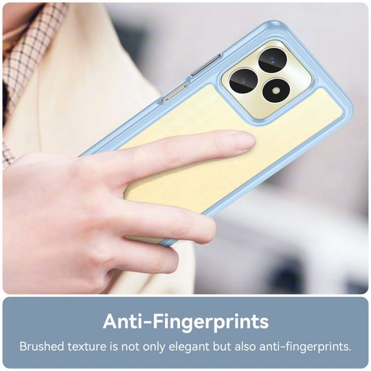 For Realme Note 50 Colorful Series Acrylic Hybrid TPU Phone Case(Blue)