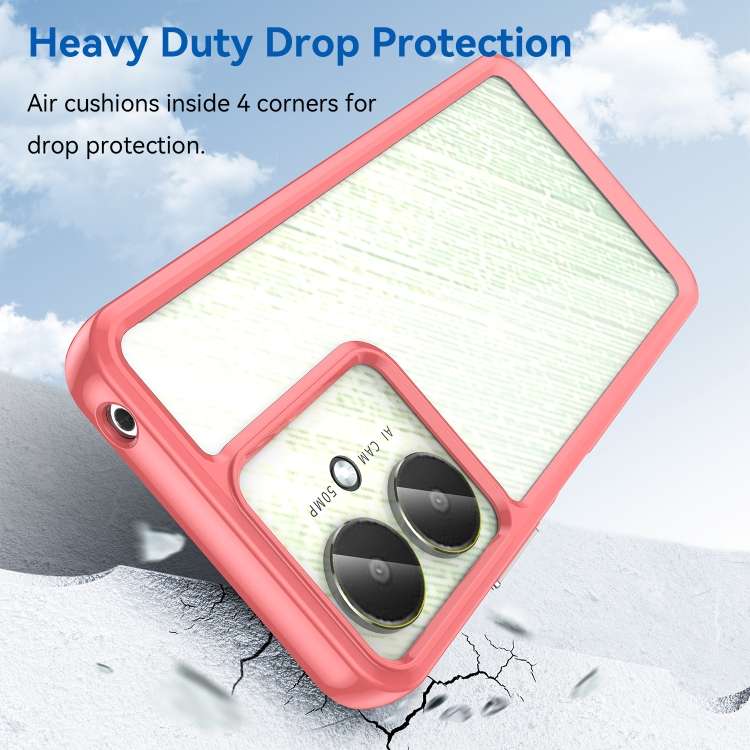 For Xiaomi Redmi 13R 5G Colorful Series Acrylic Hybrid TPU Phone Case(Red)