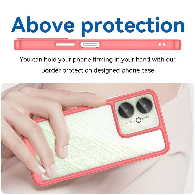 For Xiaomi Redmi 13R 5G Colorful Series Acrylic Hybrid TPU Phone Case(Red)