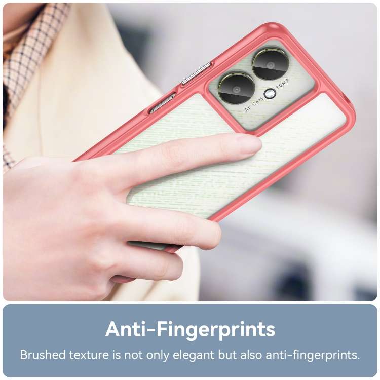 For Xiaomi Redmi 13R 5G Colorful Series Acrylic Hybrid TPU Phone Case(Red)