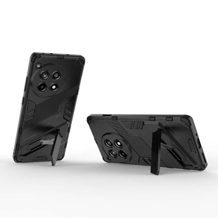 For OnePlus Ace 3 5G Punk Armor 2 in 1 PC + TPU Phone Case with Holder(Black)