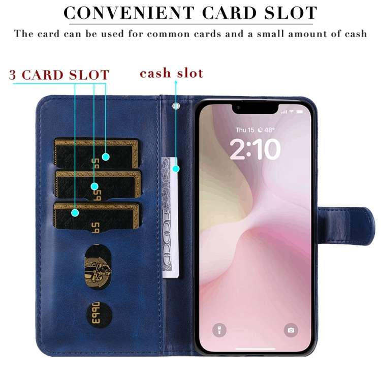 For iPhone SE 20224 Fashion Calf Texture Zipper Leather Phone Case(Blue)