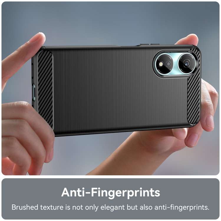For Honor X5 Plus Brushed Texture Carbon Fiber TPU Phone Case(Black)