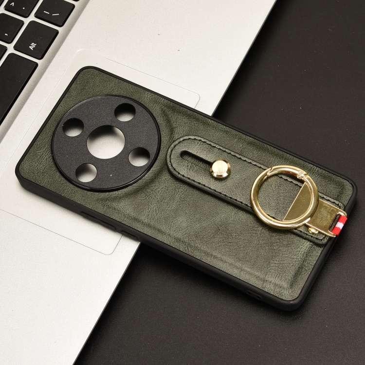 For Honor X9b/Magic6 Lite 5G Wristband Leather Back Phone Case(Green)
