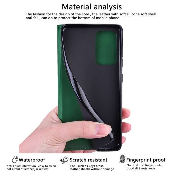 For Huawei nova Y70 / Y70 Plus Frosted Business Magnetic Horizontal Flip PU Phone Case(Green)