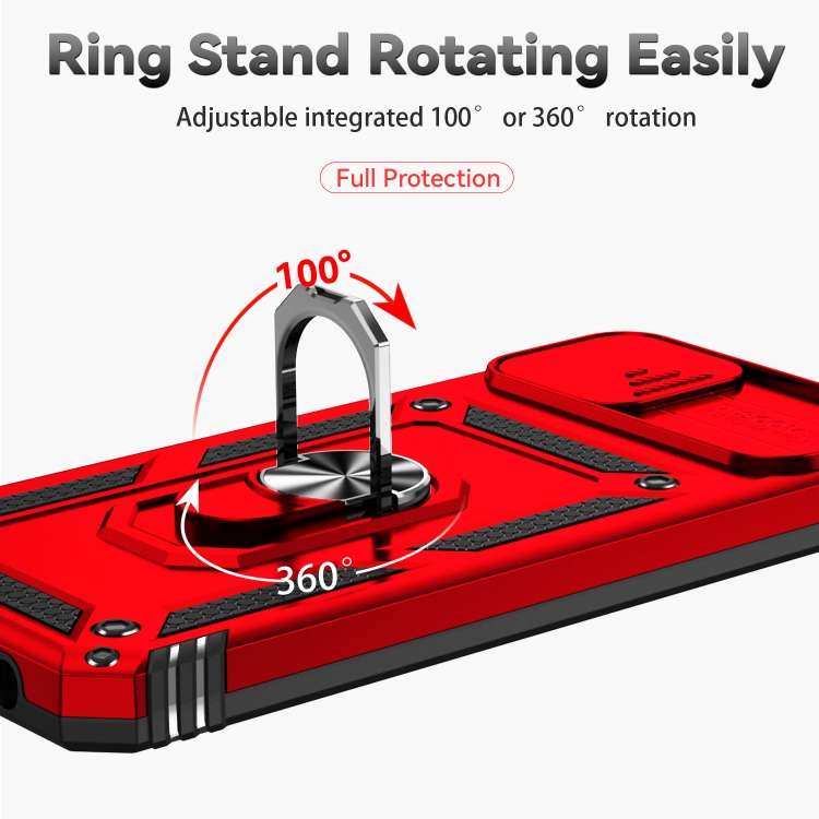 For Samsung Galaxy A04 Sliding Camshield Holder Phone Case(Red)