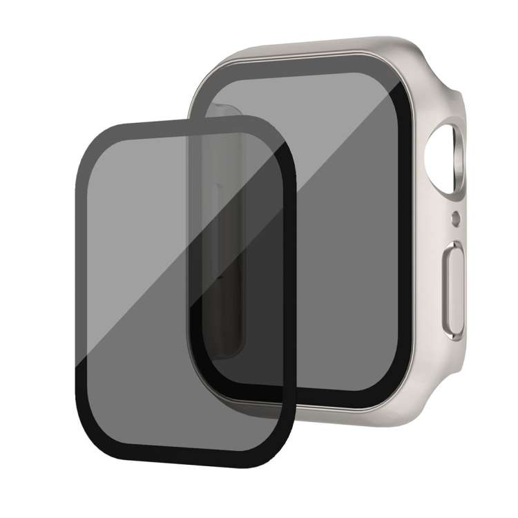 For Apple Watch 6 44mm Frosted PC + Anti-spy Tempered Film Integrated Watch Protective Case(Starligh