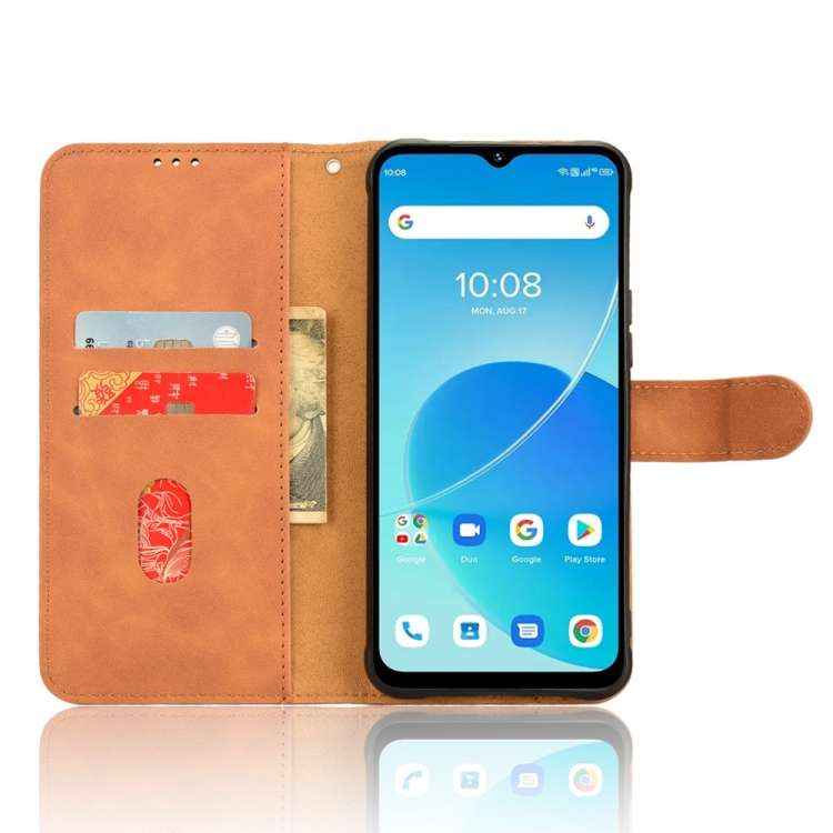 For UMIDIGI G5 Skin Feel Magnetic Flip Leather Phone Case(Brown)