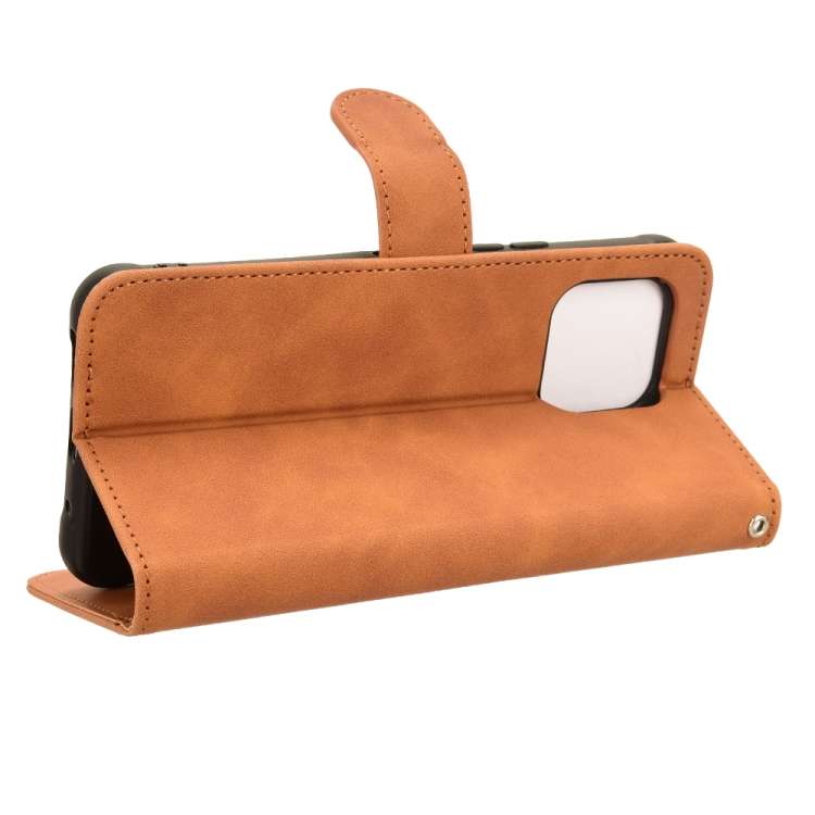 For UMIDIGI G5 Skin Feel Magnetic Flip Leather Phone Case(Brown)