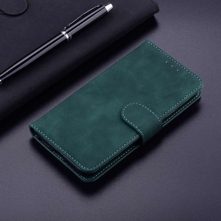 For Tecno Spark 20 Pro Skin Feel Pure Color Flip Leather Phone Case(Green)