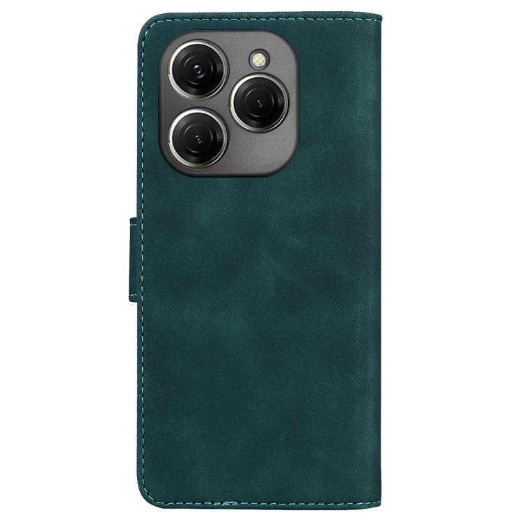For Tecno Spark 20 Pro Skin Feel Pure Color Flip Leather Phone Case(Green)