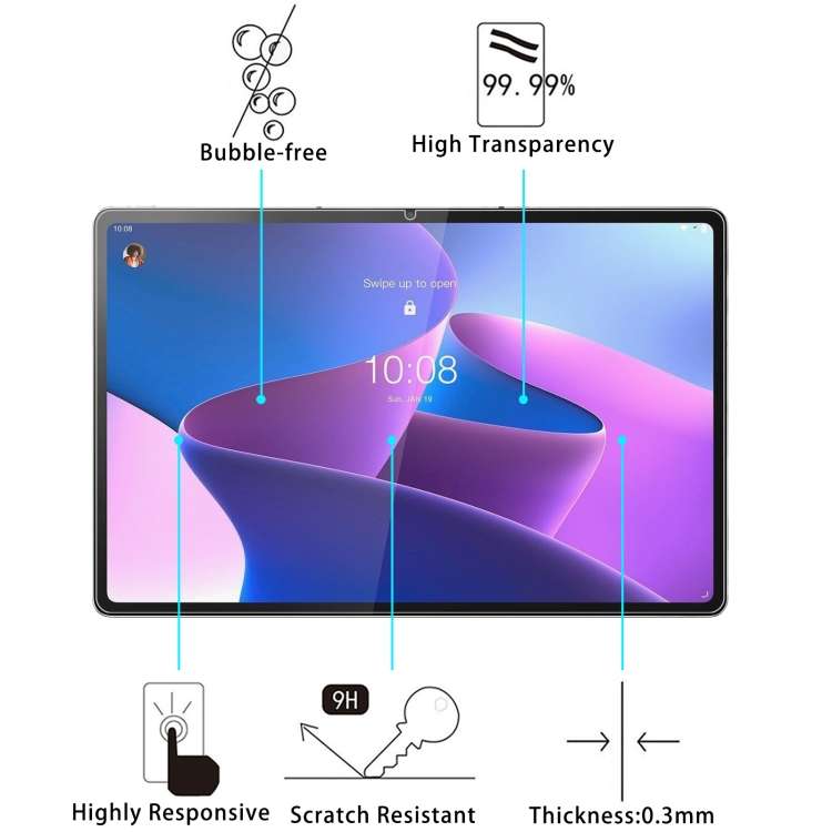 For Lenovo Tab P12 Pro 2pcs 9H 0.3mm Explosion-proof Tempered Glass Film