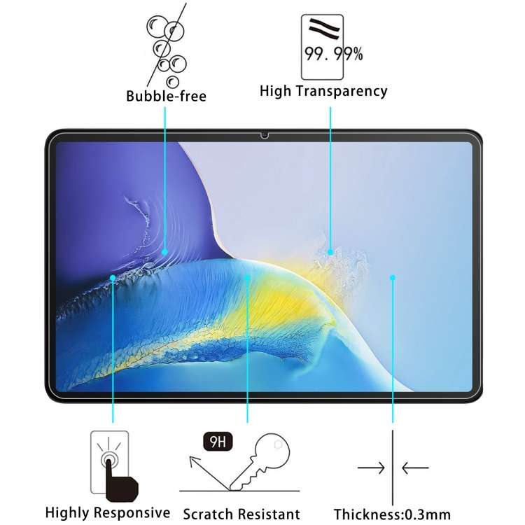 For Oukitel OT5 12 inch 2pcs 9H 0.3mm Explosion-proof Tempered Glass Film