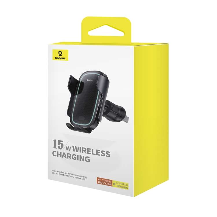 Baseus Milky Way Pro 15W Wireless Charging Electric Air Outlet Car Mount(Black)