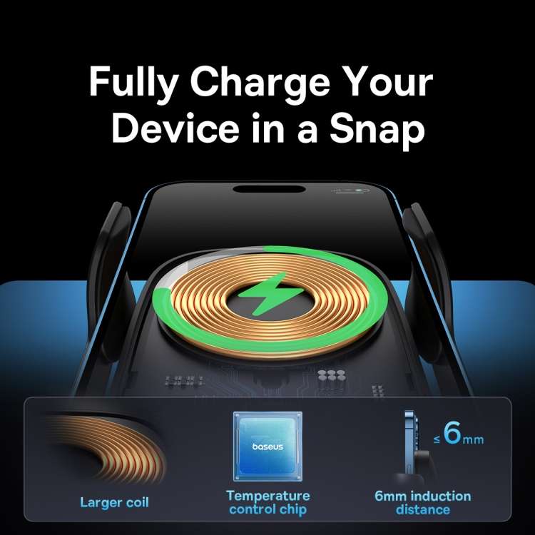 Baseus Milky Way Pro 15W Wireless Charging Electric Air Outlet Car Mount(Black)