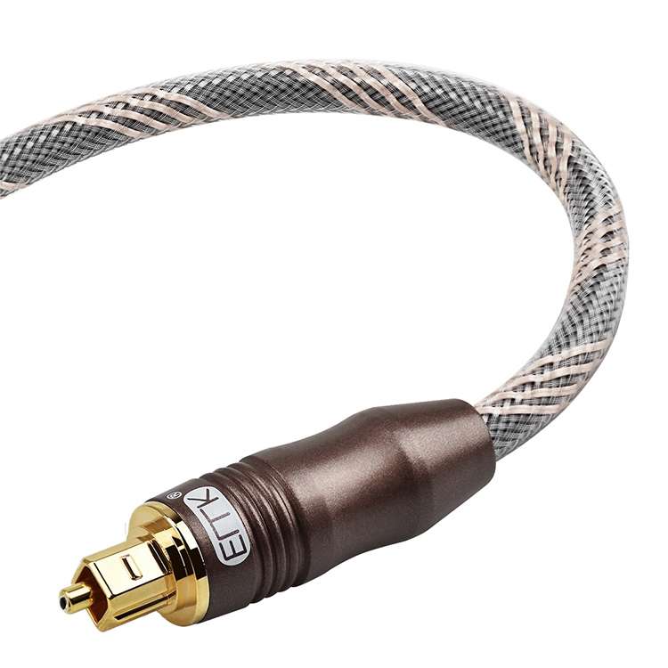 25m EMK OD6.0mm Toslink Square Port to Square Port TV Digital Audio Optical Fiber Connecting Cable