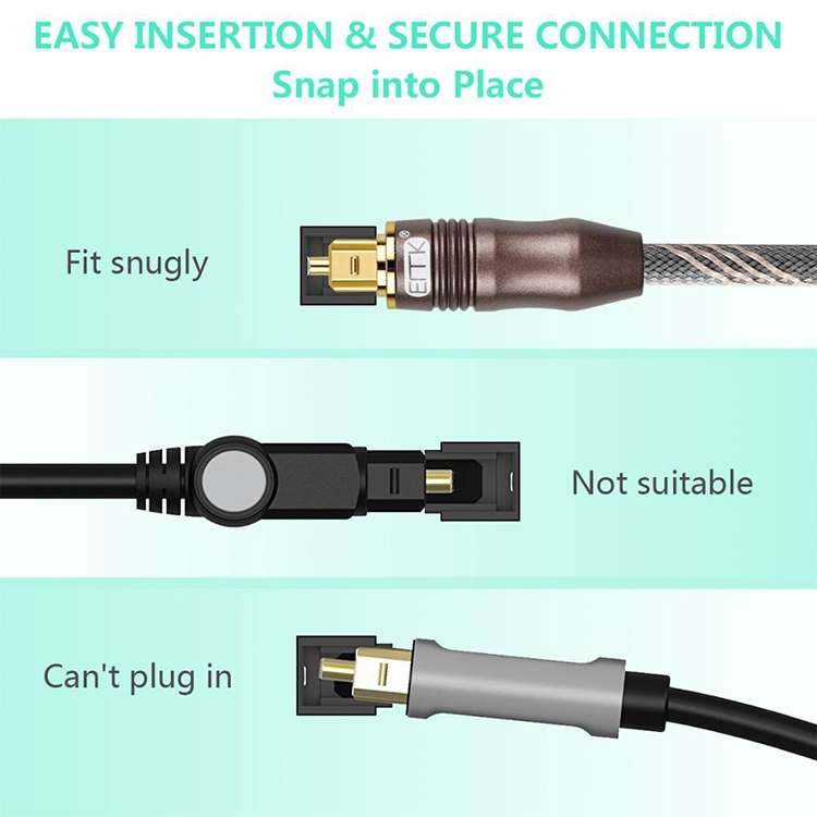 25m EMK OD6.0mm Toslink Square Port to Square Port TV Digital Audio Optical Fiber Connecting Cable