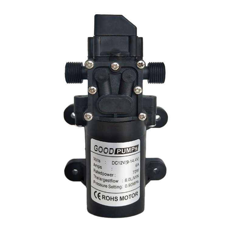 12V 72W Self-priming Pump High Pressure Car Washing Intelligent Diaphragm Right Out Water Pump, Type