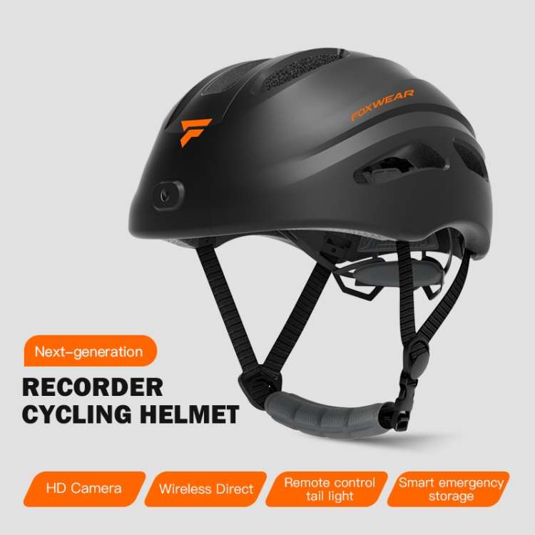 Foxwear V8 1080P HD Video Recorder Cycling Smart Helmet, Size: 54-58cm(Black)