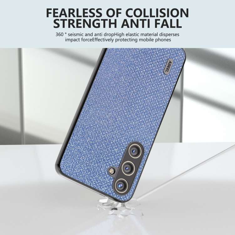 For Samsung Galaxy S24+ 5G ABEEL Diamond Black Edge Phone Case(Sapphire Blue)