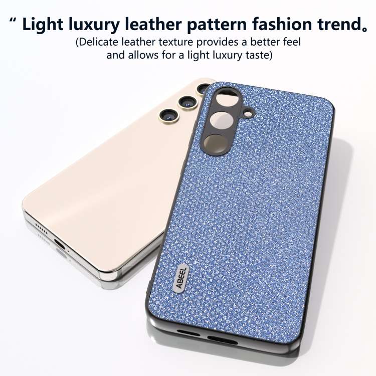 For Samsung Galaxy S24+ 5G ABEEL Diamond Black Edge Phone Case(Sapphire Blue)