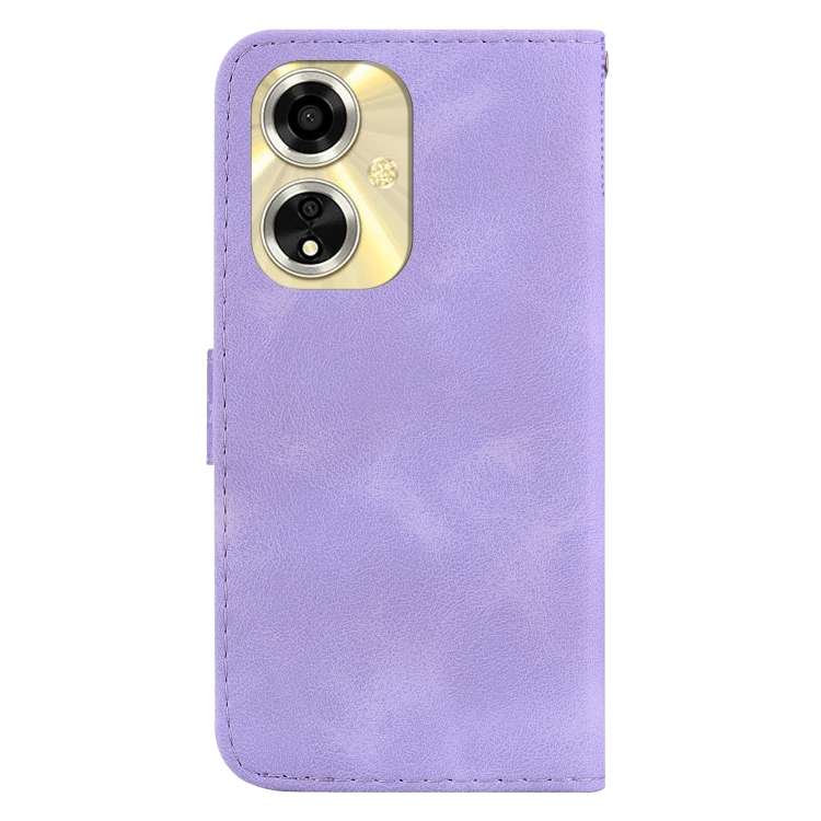 For OPPO A59 5G / A2M 7-shaped Embossed Leather Phone Case(Purple)