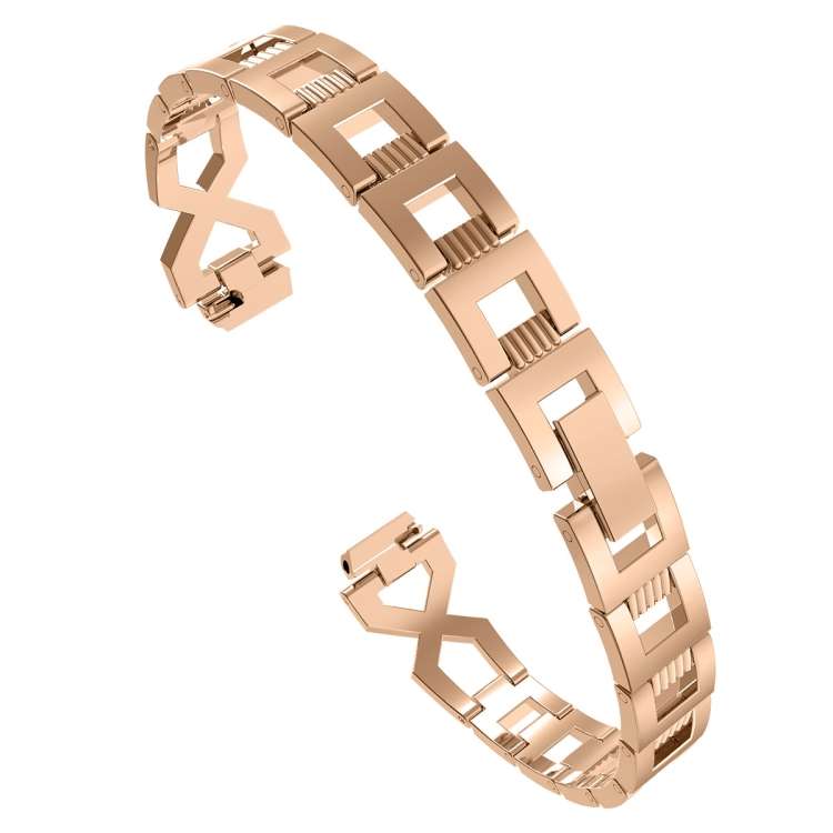 For Fitbit Inspire / Inspire HR Metal Cross Chain A Type  Watch Band(Rose Gold)