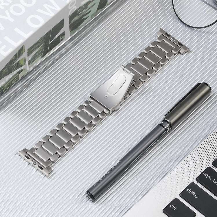 For Apple Watch 4 40mm Five Beads Titanium Steel Watch Band(Silver)