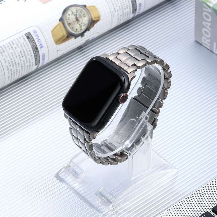 For Apple Watch 4 40mm Five Beads Titanium Steel Watch Band(Silver)