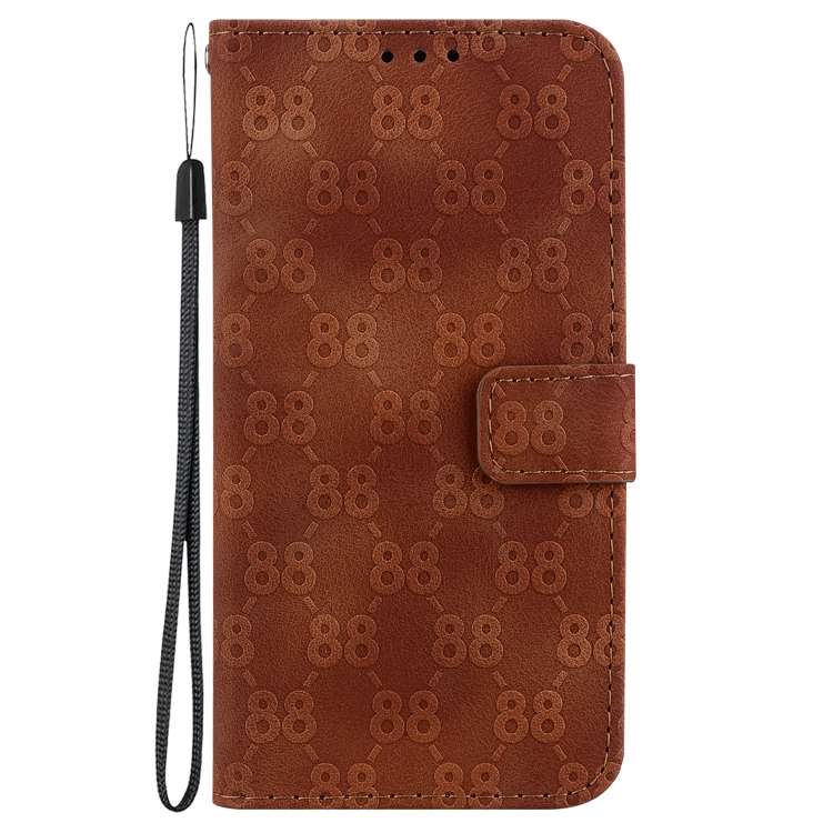 For Samsung Galaxy F22 4G Double 8-shaped Embossed Leather Phone Case(Brown)