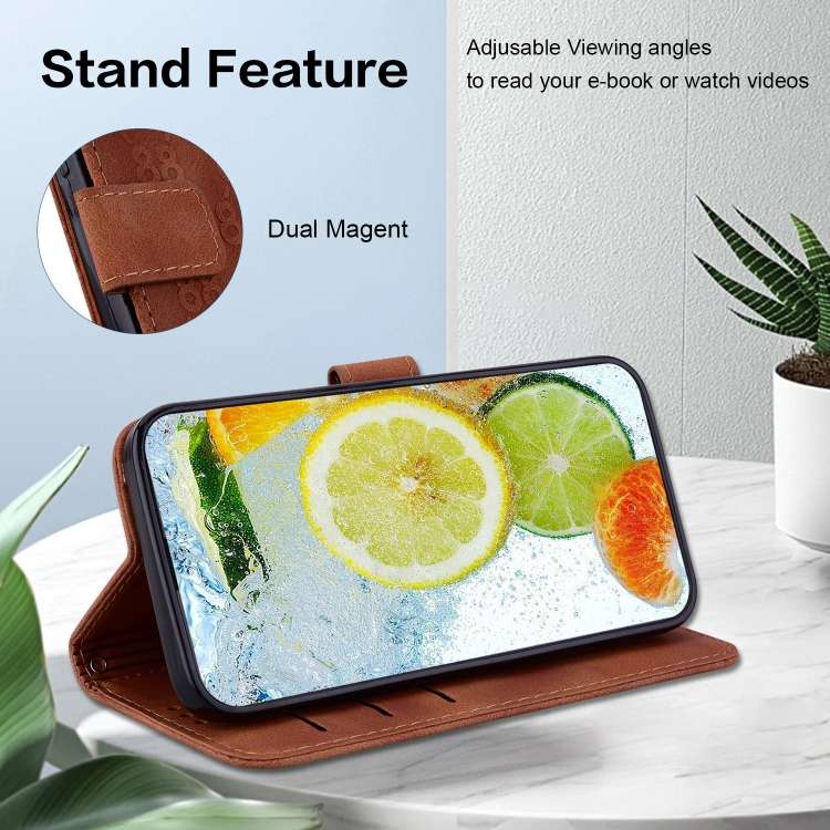 For Samsung Galaxy F22 4G Double 8-shaped Embossed Leather Phone Case(Brown)