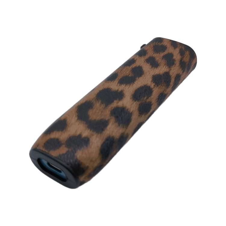 For IQOS ILUMA ONE Leopard TPU+PU Leather Electronic Cigarette Protective Case with Lanyard(Brown)