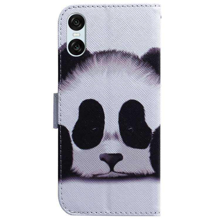 For Sony Xperia 5 VI Coloured Drawing Flip Leather Phone Case(Panda)