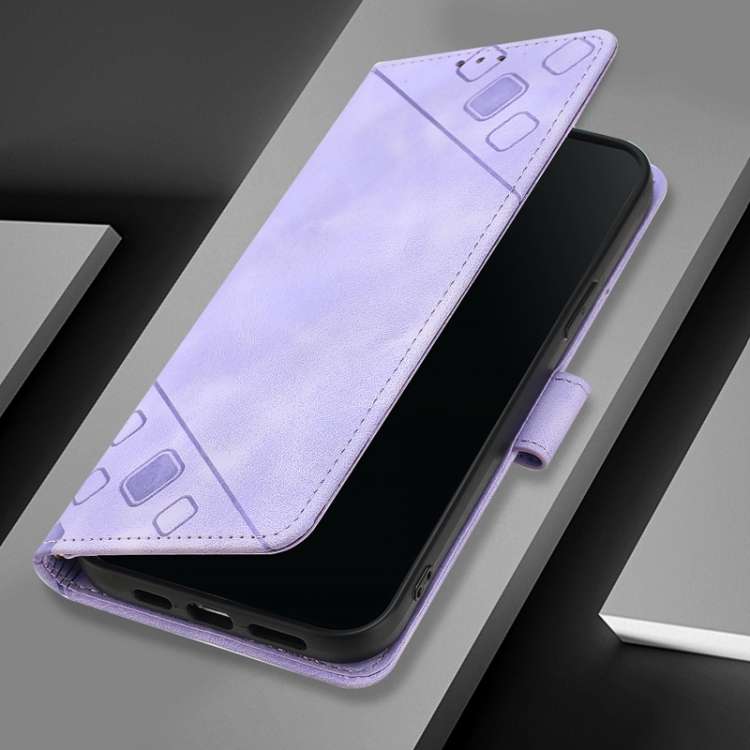 For Honor Play 50 Skin-feel Embossed Leather Phone Case(Light Purple)