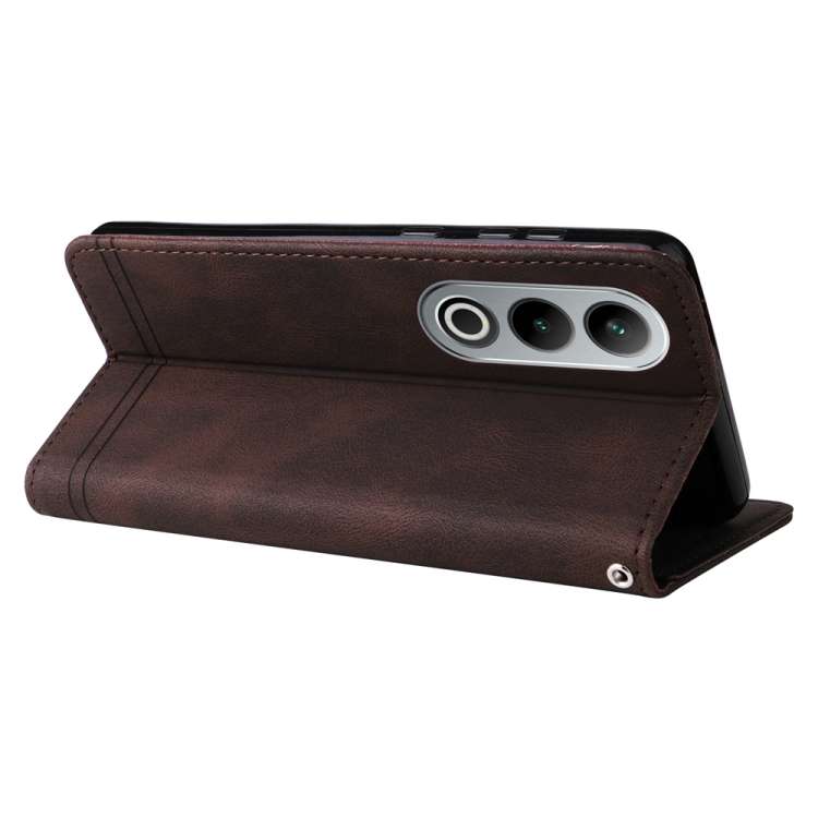 For OnePlus Ace 3V Skin Feel Life Tree Metal Button Leather Phone Case(Brown)