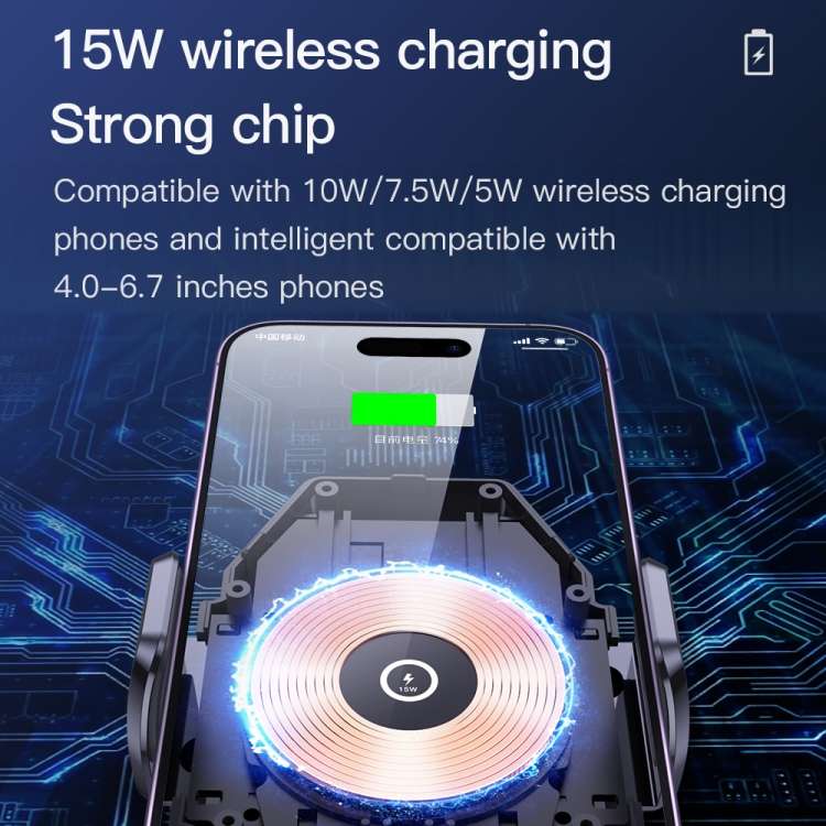 TOTU CH-1-W 15W Wireless Charging Car Holder, Stick and Extend Version(Grey)