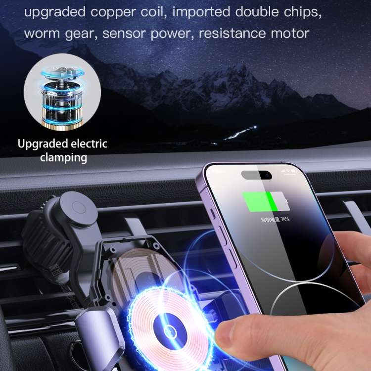 TOTU CH-1-W 15W Wireless Charging Car Holder, Stick and Extend Version(Grey)