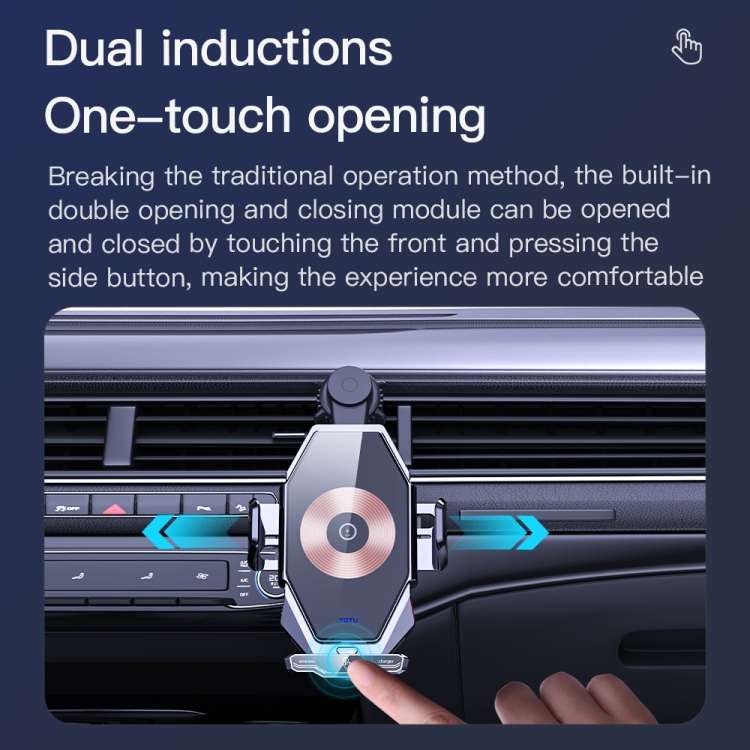 TOTU CH-1-W 15W Wireless Charging Car Holder, Stick and Extend Version(Grey)