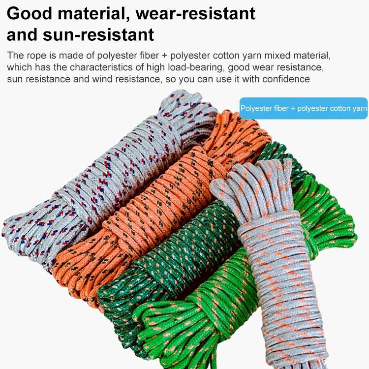 10m Outdoor Thick Nylon Rope for Hanging Clothes Random Color