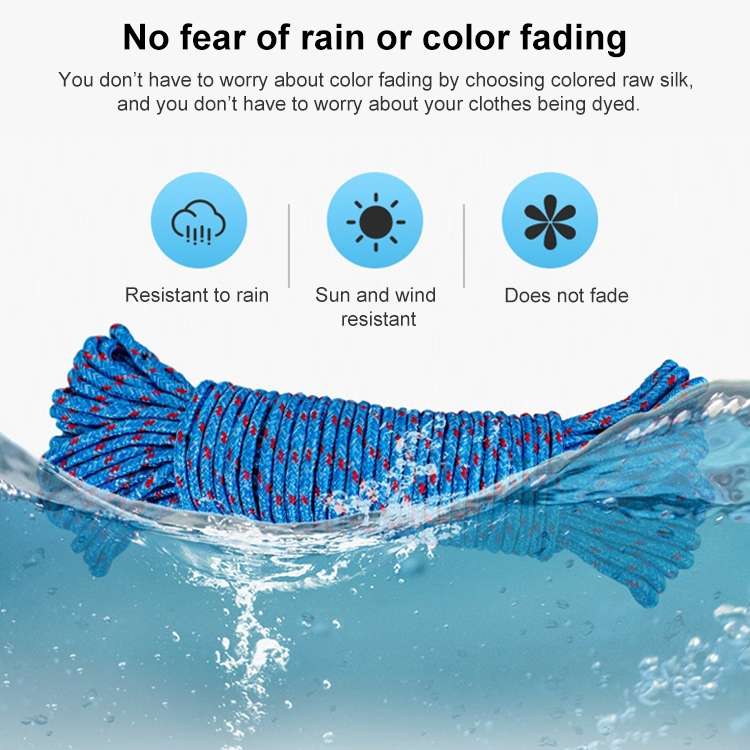 10m Outdoor Thick Nylon Rope for Hanging Clothes Random Color