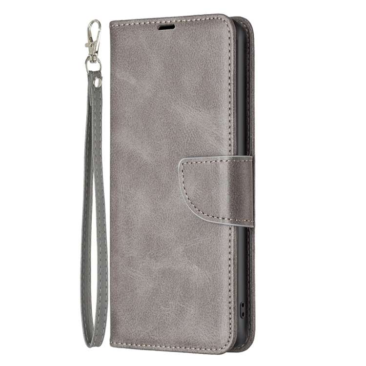 For Honor X7b Lambskin Texture Pure Color Flip Leather Phone Case(Grey)