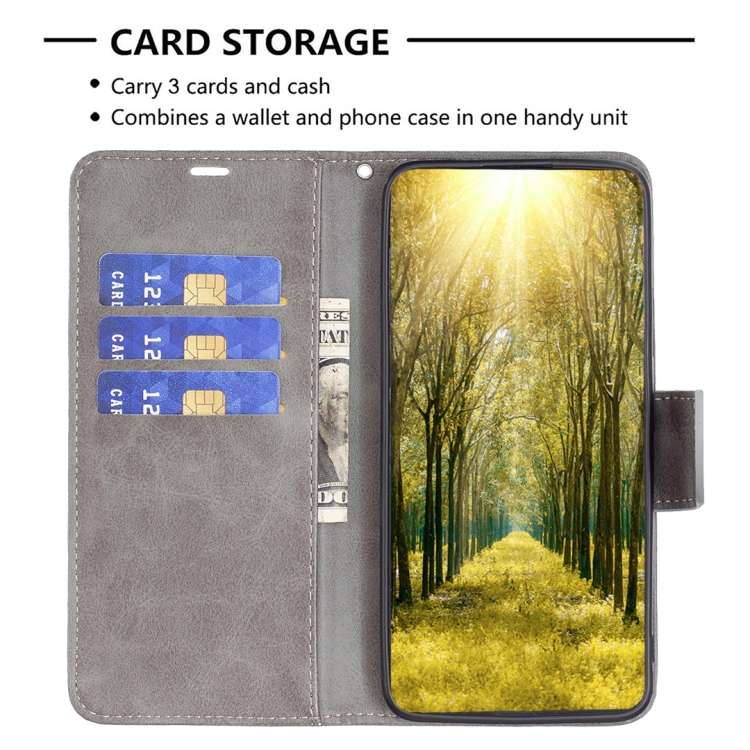 For Honor X7b Lambskin Texture Pure Color Flip Leather Phone Case(Grey)