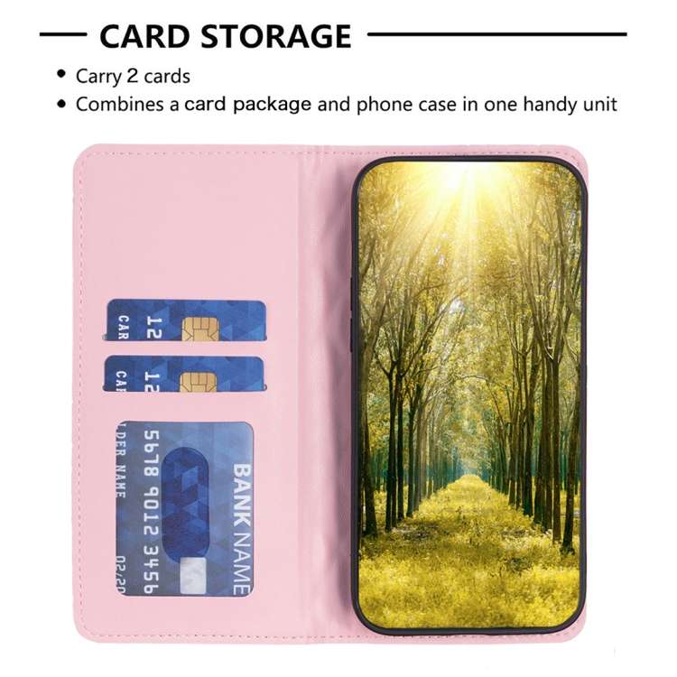 For Honor X7b Diamond Lattice Magnetic Leather Flip Phone Case(Pink)