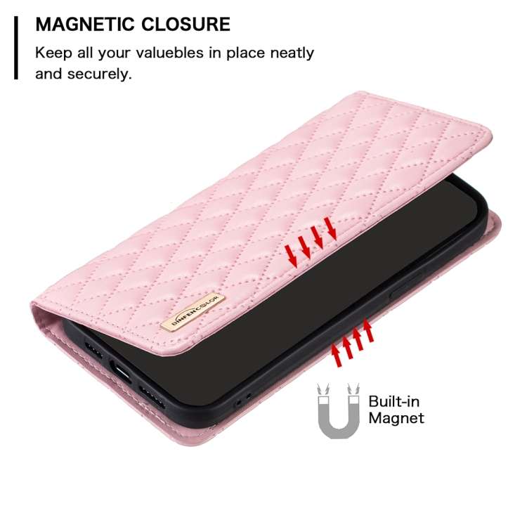 For Honor X7b Diamond Lattice Magnetic Leather Flip Phone Case(Pink)