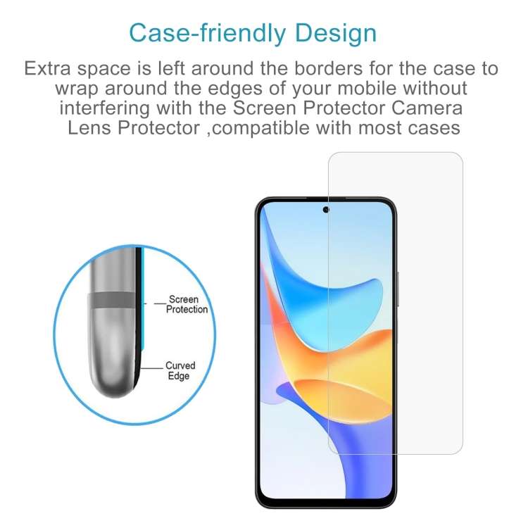 For Honor Play 50 50pcs 0.26mm 9H 2.5D Tempered Glass Film