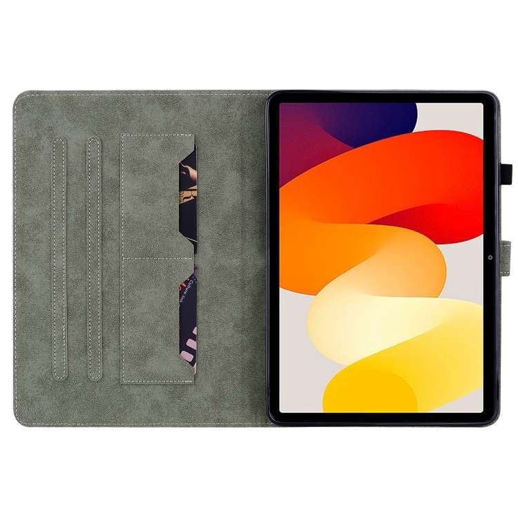 For Xiaomi Redmi Pad SE 11 inch Tiger Pattern Flip Leather Tablet Case(Grey)