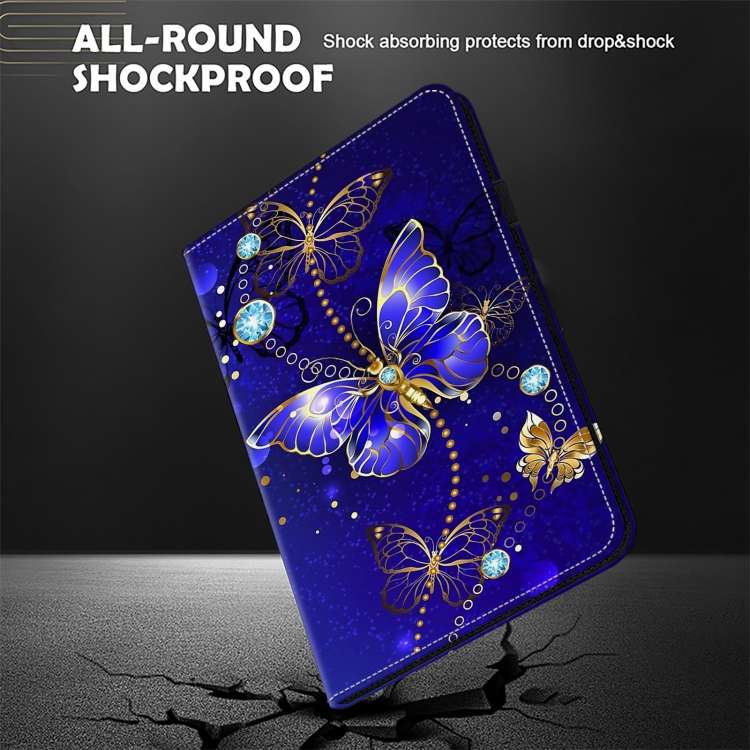 For Samsung Galaxy Tab S2 9.7 T810/T815 Crystal Texture Painted Leather Tablet Case(Diamond Butterfl