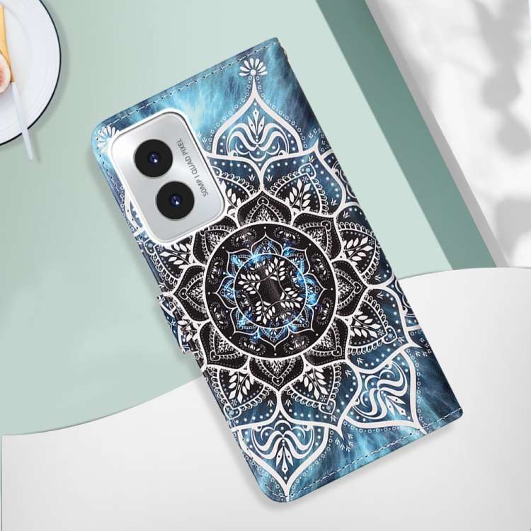 For Motorola Moto G Play 4G 2024 Colored Drawing Pattern Plain Weave Leather Phone Case(Undersea Man