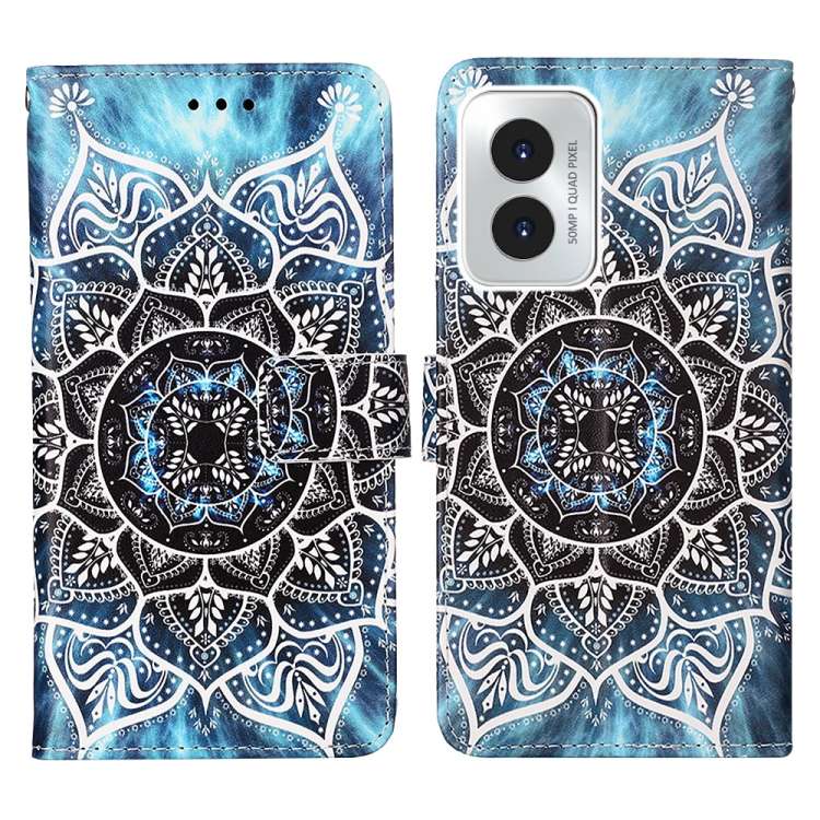 For Motorola Moto G Play 4G 2024 Colored Drawing Pattern Plain Weave Leather Phone Case(Undersea Man